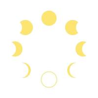 Moon phase change, month cycle icon. Moon calendar vector