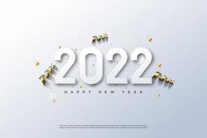 new year 2022 with white 3d numbers. vector