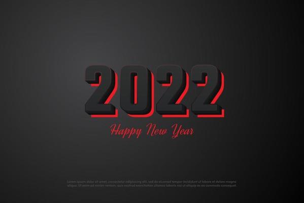 2022 new year with red border.