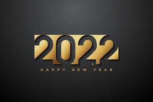 2022 new year with gold overlay on black.