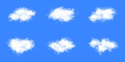 Realistic white clouds set with blue sky vector