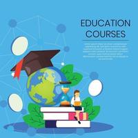 Poster of different educational course vector