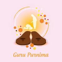 Poster of Guru Purnima with paduka. vector