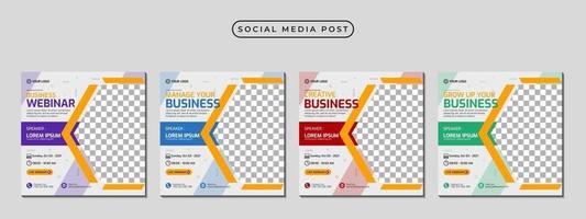 Collection of social media post banner template design vector