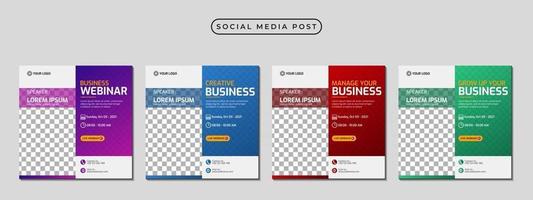 Collection of social media post banner template design vector