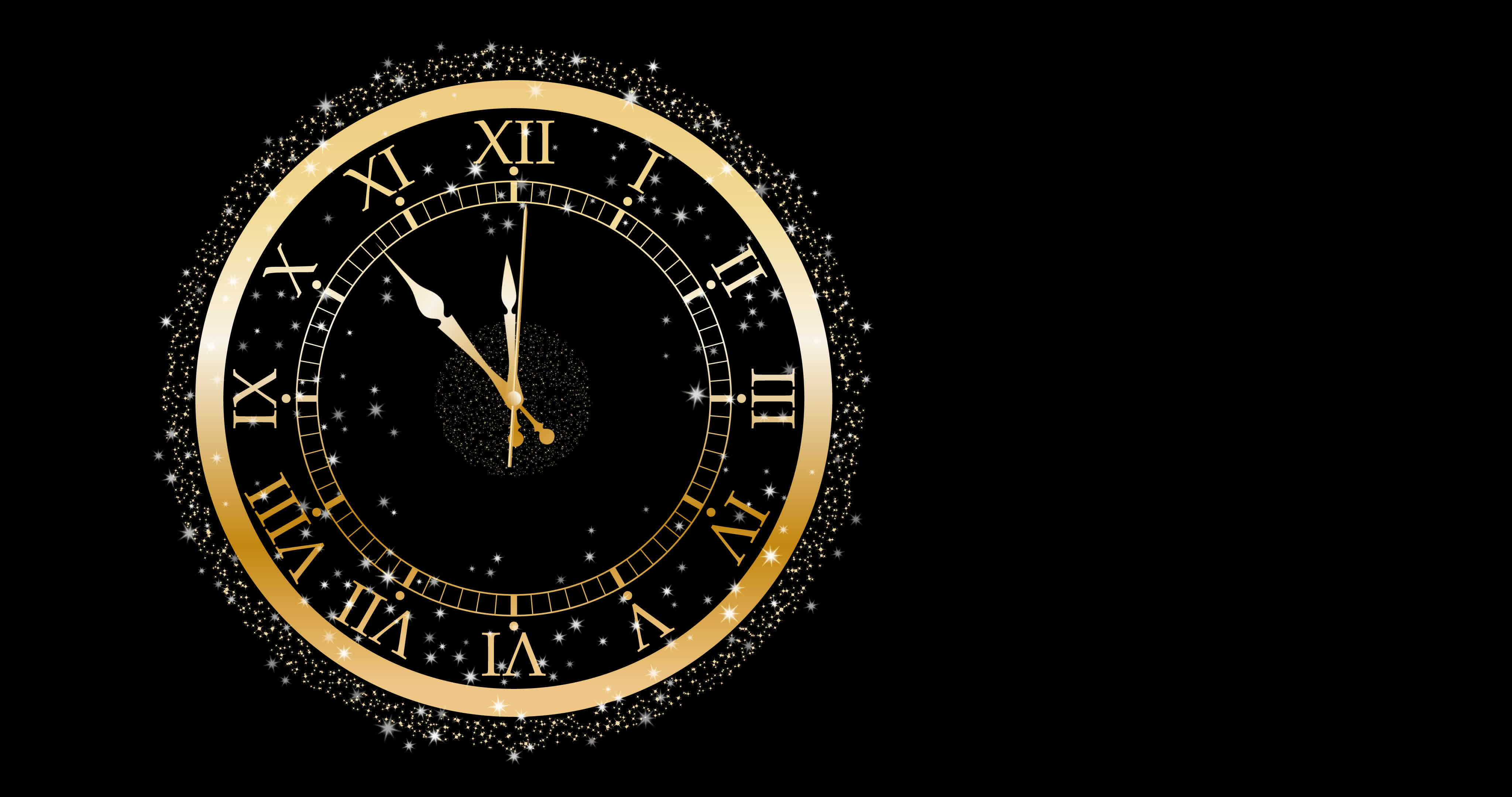 Gold clock on black wall 2974893 Stock Video at Vecteezy