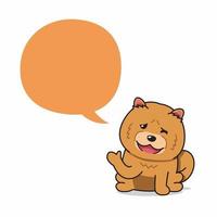 Cartoon character chao chao dog with speech bubble vector