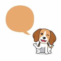 Perro beagle de personaje de dibujos animados con globo de discurso vector