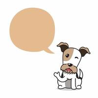 Cartoon character wire fox terrier dog with speech bubble vector