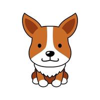 personaje de dibujos animados lindo perro corgi vector