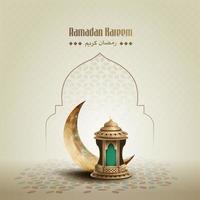 islamic greetings ramadan kareem card design background vector