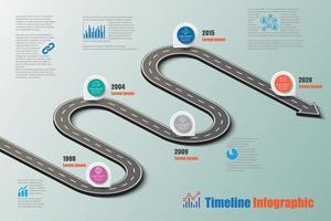 Ilustración de vector de plantilla de infografía de línea de tiempo de hoja de ruta empresarial