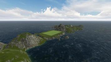 Soccer field on mountain island video