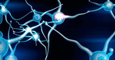 Real Neuron synapse network with red electric impulse activity able to loop seamless video