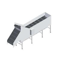 Factory automated with conveyor belt with volumetric capacity vector