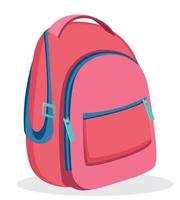 Pink backpack for school. Modern rucksack. vector