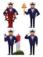 Captain of the ship in professional uniform vector