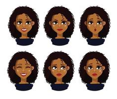 African American business woman cartoon character vector