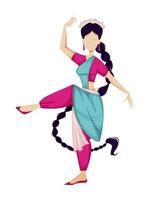 Happy Onam. Indian woman dancing vector