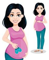 Pregnant woman. Beautiful lady vector