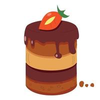 Realistic cake pastry on white background - Vector
