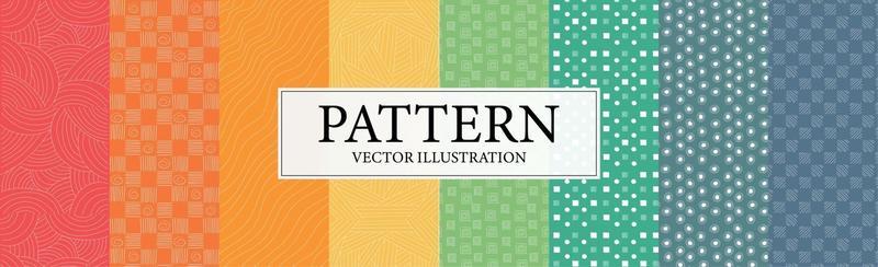 Assembly of seamless patterns, abstract shapes - Vector