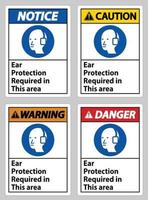 Ear Protection Required In This Area Symbol Sign vector