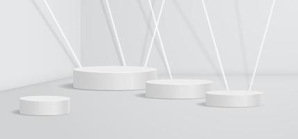 Abstract product podium backdrop on white wall