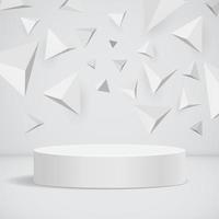 Abstract geometric product podium backdrop on white wall vector