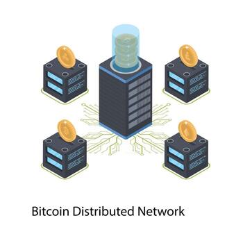 Bitcoin Distributed Network vector