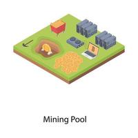 conceptos de pool de minería vector