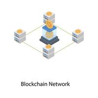 red blockchain de bitcoin vector