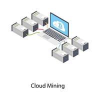 Cryptocurrency Cloud Mining vector