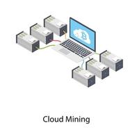 minería en la nube de criptomonedas vector