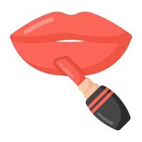 Applying Lipstick and Glossy vector