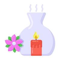 aromaterapia y velas encendidas vector