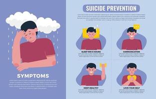 infografía de prevención del suicidio vector