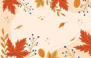 Hello Autumn Leaves Background vector