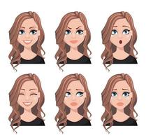Face expressions of realtor woman vector