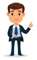 Businessman cartoon character in smart clothes vector