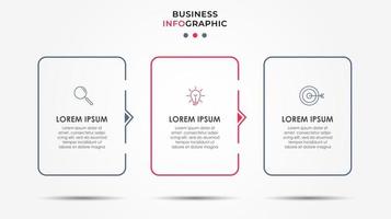 Infographic design business template with icons and 3 options or steps vector