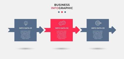 Infographic design business template with icons and 3 options or steps vector