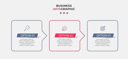 Infographic design business template with icons and 3 options or steps vector