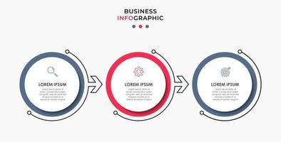 Infographic design business template with icons and 3 options or steps vector