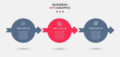 Infographic design business template with icons and 3 options or steps vector