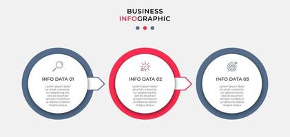 Infographic design business template with icons and 3 options or steps vector