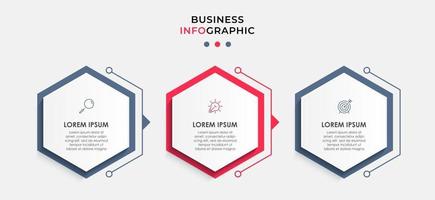 Infographic design business template with icons and 3 options or steps vector