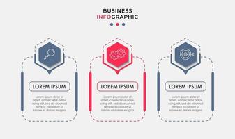 Plantilla de negocio de diseño infográfico con iconos y 3 opciones o pasos. vector