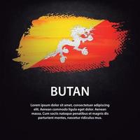 Butan flag brush vector