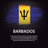 Barbados flag brush vector